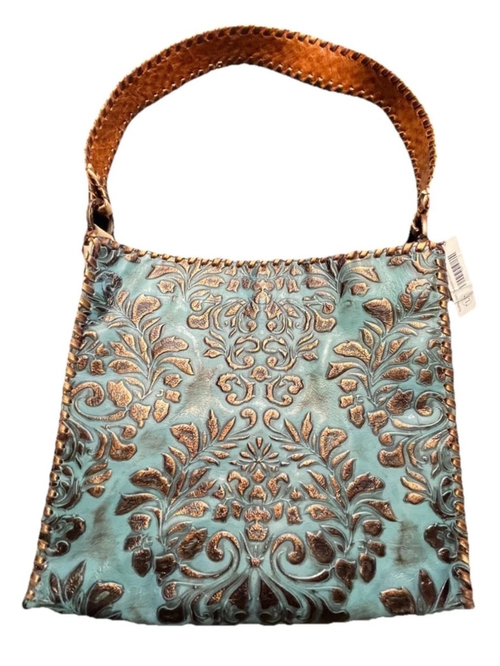 KurtMen Blue and Copper Leather Bag with Turquoise accents - Picture 2 of 10
